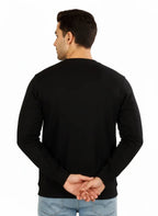 Man wearing a black sweater on a white background