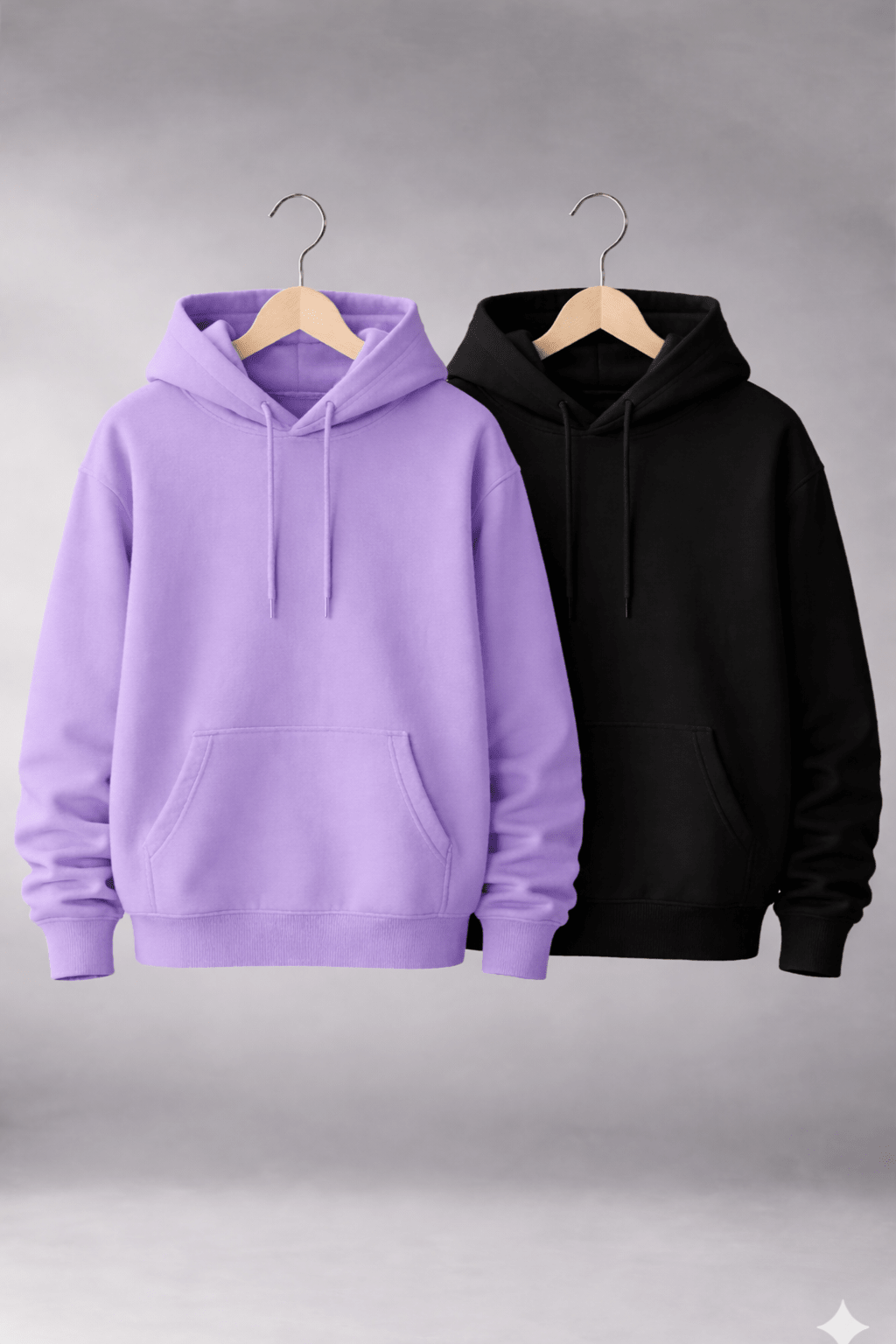 Color Pop Combo (2-Pack) Black and Lavender | Hoodie Fleece