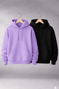 Color Pop Combo (2-Pack) Black and Lavender | Hoodie Fleece