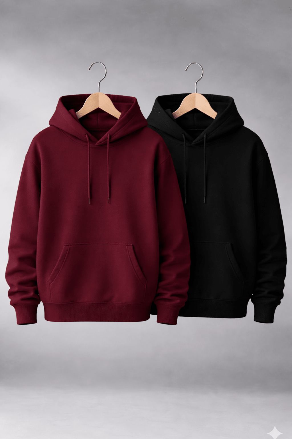 Bold Duo (2-Pack)  Black & Maroon | Hoodie Fleece