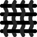 Black woven pattern on a white background